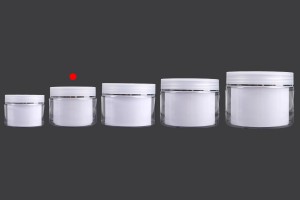 Bαζάκι δίπατο για κρέμα 100 ml πλαστικό με καπάκι και πλαστικό παρέμβυσμα - 6 τμχ-εικόνα_σύνθεση