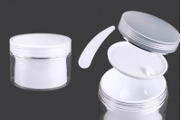 Two-legged cream jar 150 ml plastic with lid, plastic seal and spatula - 6 pcs