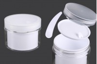 Barattolo per crema a due gambe in plastica da 250 ml con coperchio, sigillo in plastica e spatola - 6 pz