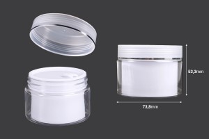 Doppelglasbehälter für Creme 50 ml aus Kunststoff mit Deckel und Kunststoffverschluss - 6 Stk-εικόνα_διαστάσεις