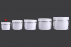 Double - sided cream jar 50 ml plastic with cap and plastic gasket - 6 pcs