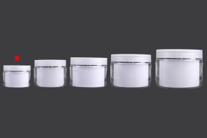 Doppelglasbehälter für Creme 50 ml aus Kunststoff mit Deckel und Kunststoffverschluss - 6 Stk-εικόνα_σύνθεση