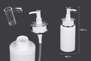 100 ml PET-Flasche mit Cremepumpe (PP24) und Verschluss - 6 Stk-εικόνα_διαστάσεις