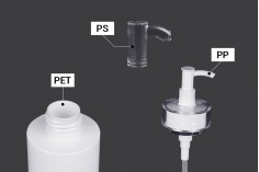 100 ml PET bottle with cream pump (PP24) and cap - 6 pcs