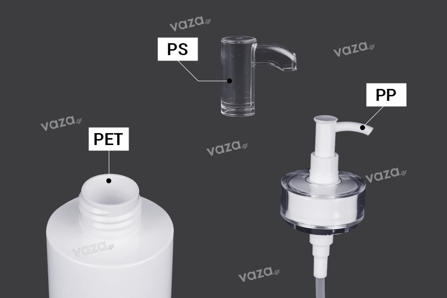100 ml PET bottle with cream pump (PP24) and cap - 6 pcs