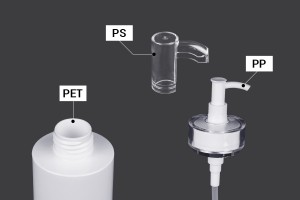 Flacon PET de 150 ml avec pompe à crème (PP24) et bouchon - 6 pcs-εικόνα_σύνθεση