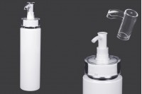 Flacon PET 200 ml cu pompa de crema (PP24) si capac - 6 buc