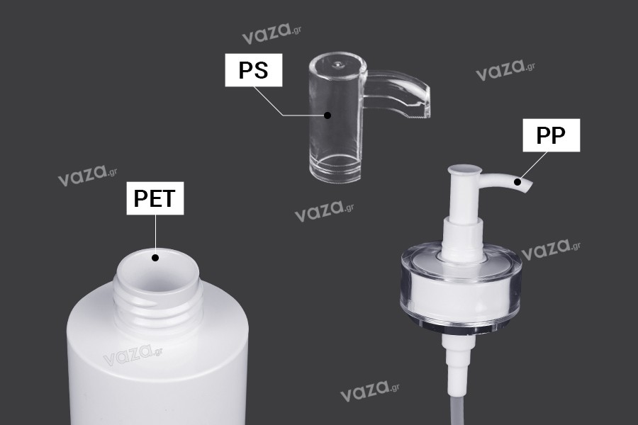 200 ml PET-Flasche mit Cremepumpe (PP24) und Verschluss – 6 Stk