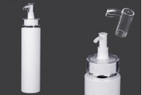 Flacon PET de 250 ml cu pompa de crema (PP24) si capac - 6 buc