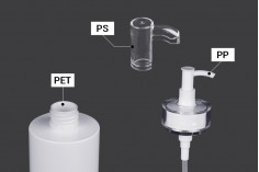 350 ml PET-Flasche mit Cremepumpe (PP24) und Verschluss - 6 Stk