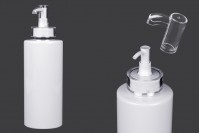 Μπουκάλι 500 ml PET με αντλία κρέμας (PP24) και καπάκι - 6 τμχ