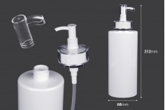 500 ml PET bottle with cream pump (PP24) and cap - 6 pcs