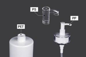 Flacon PET de 500 ml avec pompe à crème (PP24) et bouchon - 6 pcs-εικόνα_σύνθεση