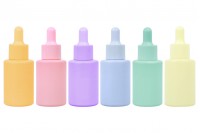 30 ml glass bottle with dropper in MAT pastel colors