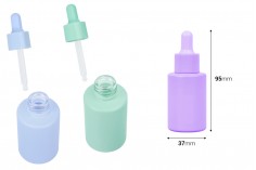 Γυάλινο μπουκαλάκι 30 ml με σταγονόμετρο σε ΜΑΤ παστέλ χρώματα