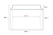 Enveloppe papier 245x155 mm (convient au format A5) avec ruban adhésif intégré - 10 pcs