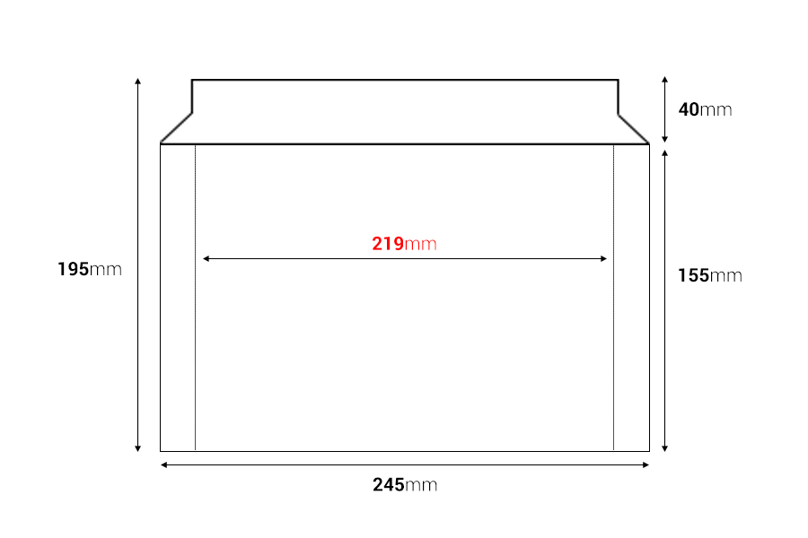 Enveloppe papier 245x155 mm (convient au format A5) avec ruban adhésif intégré - 10 pcs