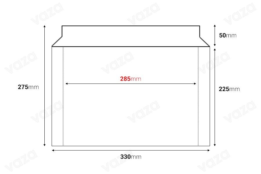 Papierumschlag 320x225mm (geeignet für A4-Format) mit integriertem Verschlussband - 10 Stk Papierumschlag 320x225mm (geeignet für A4-Format) mit integriertem Verschlussband - 10 Stk-εικόνα_διαστάσεις