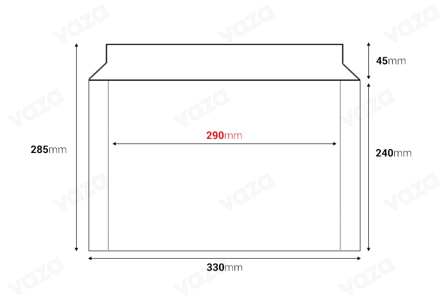 Papierumschlag 330x240 mm mit integriertem Verschlussband - 10 Stk Papierumschlag 330x240 mm mit integriertem Verschlussband - 10 Stk-εικόνα_διαστάσεις