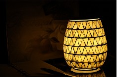 Electric glass aroma diffuser with light for burning aromatic melts and oils (resistor operated)