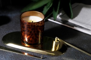 Kerzenglas aus Glas mit Leopardenmuster (80 x 90 mm)-3