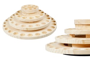 Holzständer mit drehbarer Basis für Flaschen mit ätherischen Ölen – 4 Ebenen-εικόνα_προϊοντική