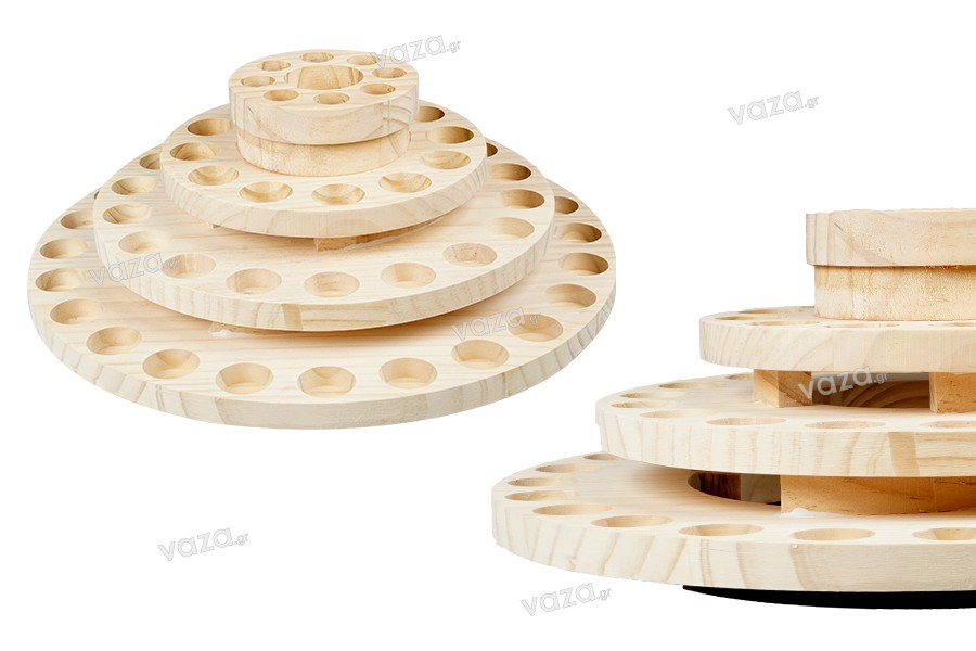 Support en bois avec base rotative pour bouteilles d'huiles essentielles - 4 niveaux