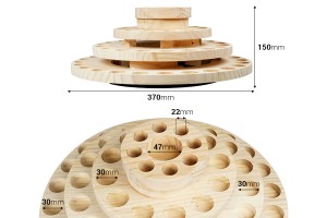 Holzständer mit drehbarer Basis für Flaschen mit ätherischen Ölen – 4 Ebenen-εικόνα_διαστάσεις