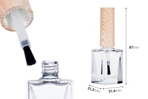 Flacon de 10 ml avec capuchon pour brosse à vernis à ongles en bois - 6 pcs-2
