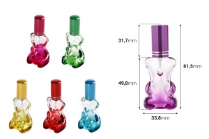Flacon de 10 ml avec vaporisateur et bouchon en forme d'ours en peluche-εικόνα_διαστάσεις