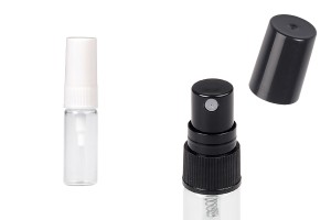 Flacon en verre transparent 3 ml avec spray et bouchon en plastique - 6 pcs-εικόνα_προϊοντική