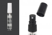 Glass bottle 5 ml with plastic spray and cap - 6 pcs