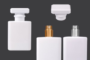 Glasparfümflasche 50 ml in weißer Farbe mit Zerstäuber und Verschluss-εικόνα_προϊοντική