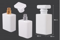 Glass perfume bottle 50 ml in white color with spray and cap