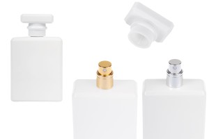 Flacon de parfum en verre de 100 ml de couleur blanche avec spray et bouchon-εικόνα_προϊοντική