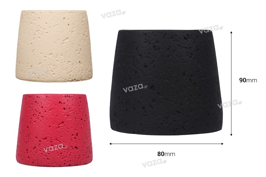 Διακοσμητικό βάζο από τσιμέντο 90x78 mm σε διάφορα χρώματα