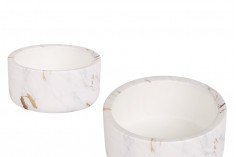 Decorative ceramic jar 130x60 mm with gray-gold marble effect