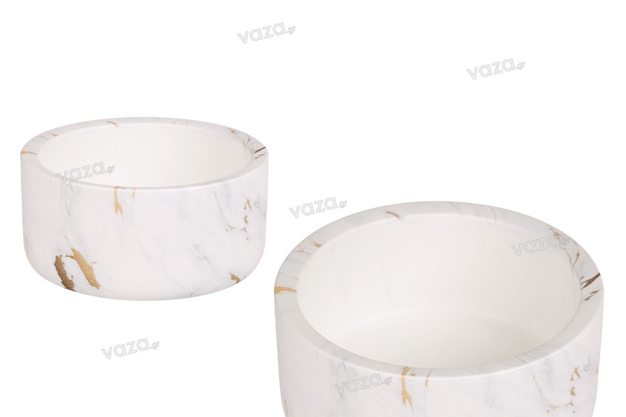Decorative ceramic jar 130x60 mm with gray-gold marble effect