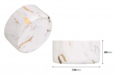 Decorative ceramic jar 130x60 mm with gray-gold marble effect