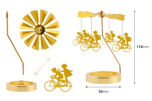 Dekoratives Karussell mit Fahrradmuster für Lamellen (Basisdurchmesser für Lamellen 55 mm)-εικόνα_διαστάσεις