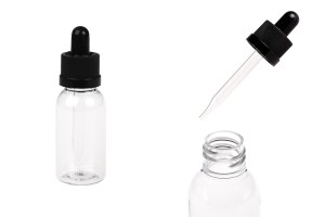 Flacon transparent en plastique (PET) de 30 ml avec compte-gouttes noir-εικόνα_προϊοντική