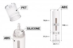 Flacon plastique (PET) 15 ml avec compte goutte pompe à pression pour sérum