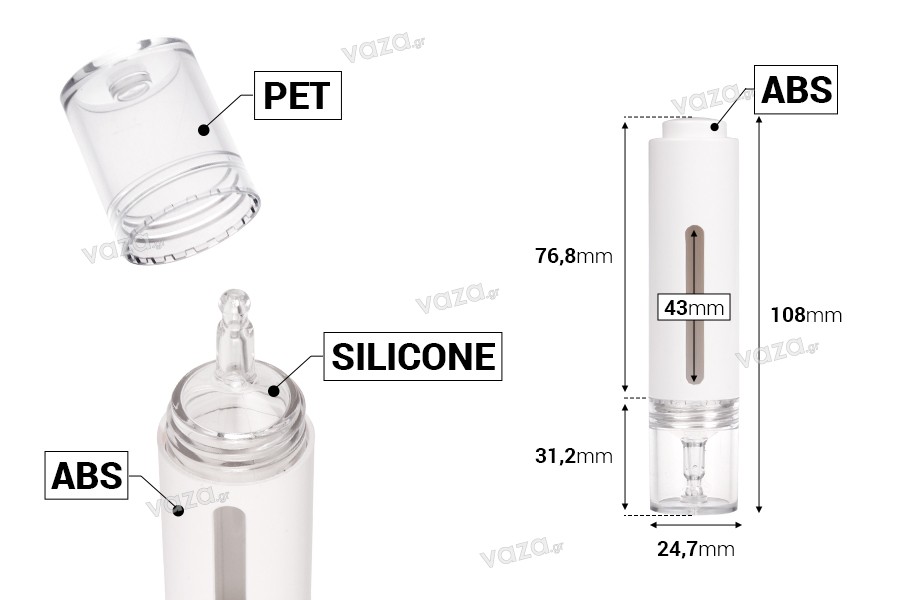 Flacon plastique (PET) 15 ml avec compte goutte pompe à pression pour sérum