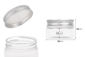 Transparente Pet- Dose 30ml mit Alu- Deckel und innerer Abdichtscheibe-2
