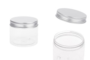 Petit pot transparent PET de 150ml avec couvercle en aluminium argenté avec joint d'étanchéité-εικόνα_προϊοντική