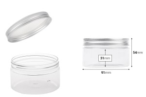 Transparente Pet-Dose 200ml mit Alu- Deckel und innerer Abdichtscheibe-2