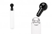 Γυάλινο φιαλίδιο 1 ml για tester αρωμάτων με πλαστικό καπάκι - 100 τμχ