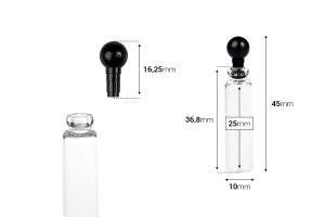 Glastesterflasche 1 ml mit Kunststoffverschluss - 100 Stk-εικόνα_διαστάσεις