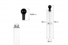Γυάλινο φιαλίδιο 3 ml για tester αρωμάτων με πλαστικό καπάκι - 100 τμχ