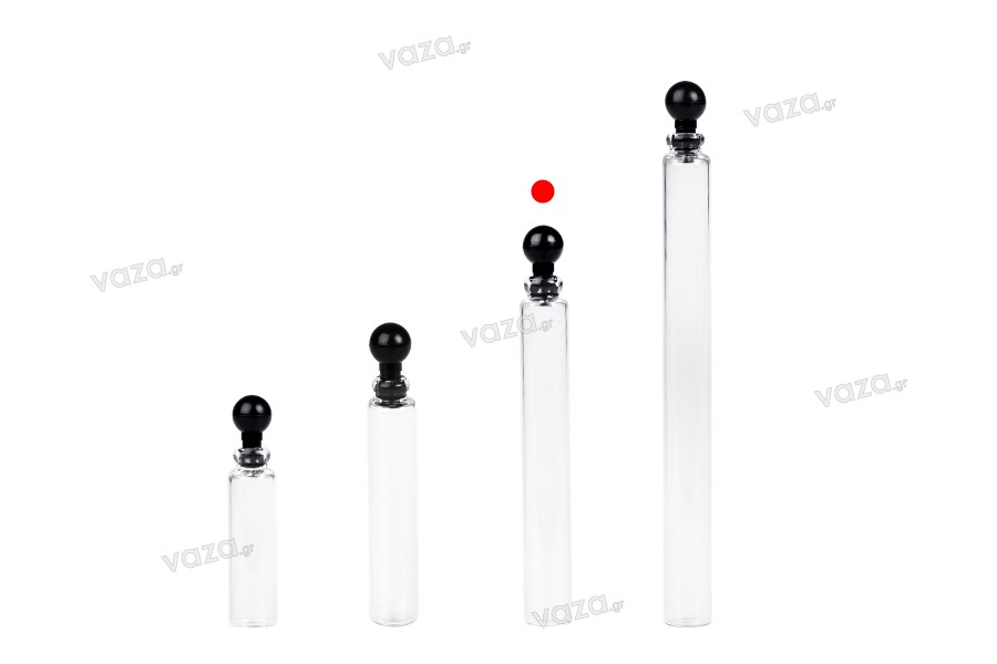 Γυάλινο φιαλίδιο 3 ml για tester αρωμάτων με πλαστικό καπάκι - 100 τμχ